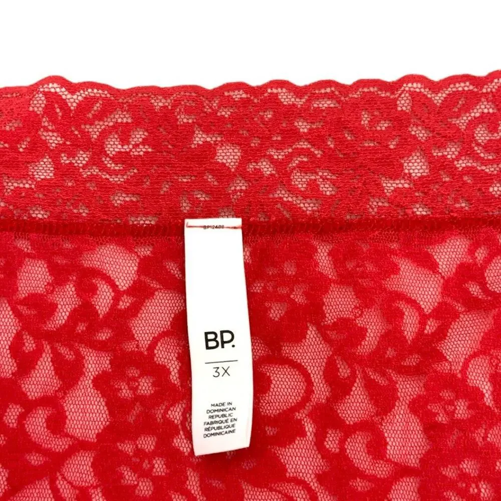 BP Red Legit Lace Hipster Briefs Underwear Plus Size 3X NWOT